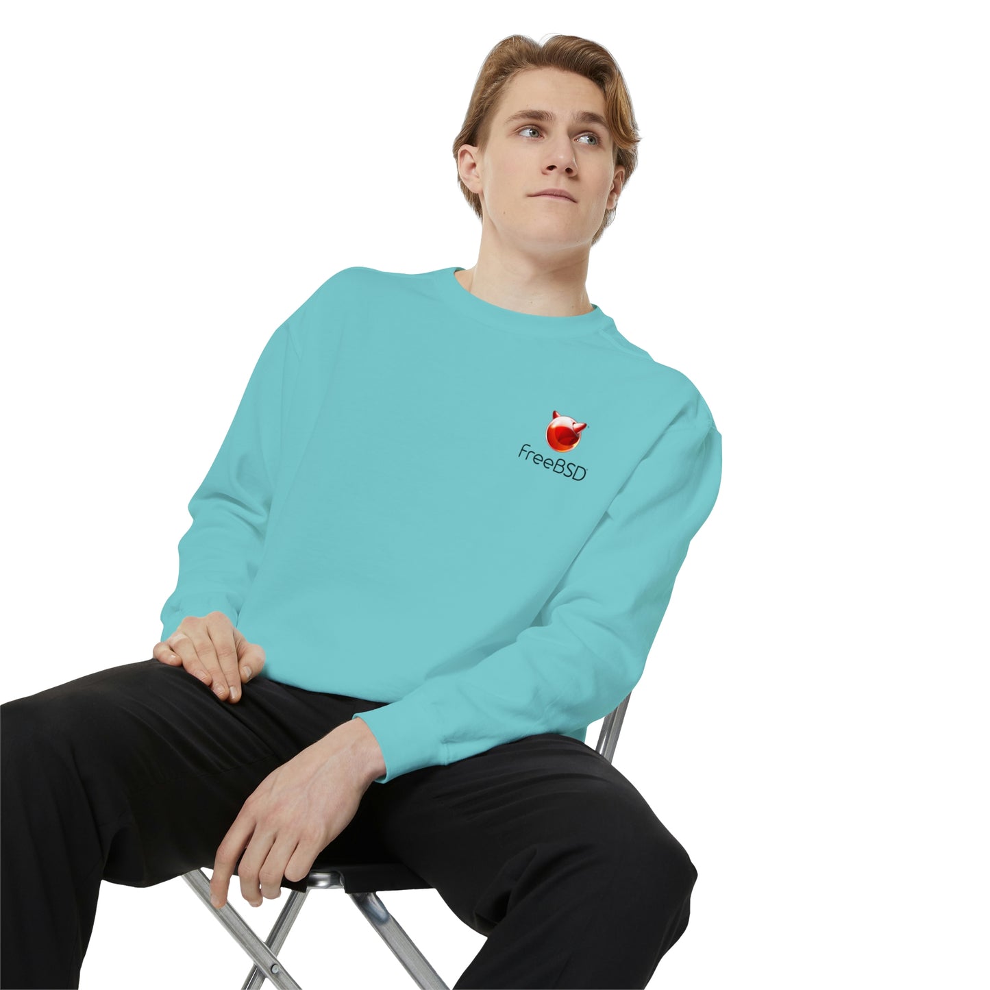 Unisex FreeBSD Logo Garment-Dyed Sweatshirt